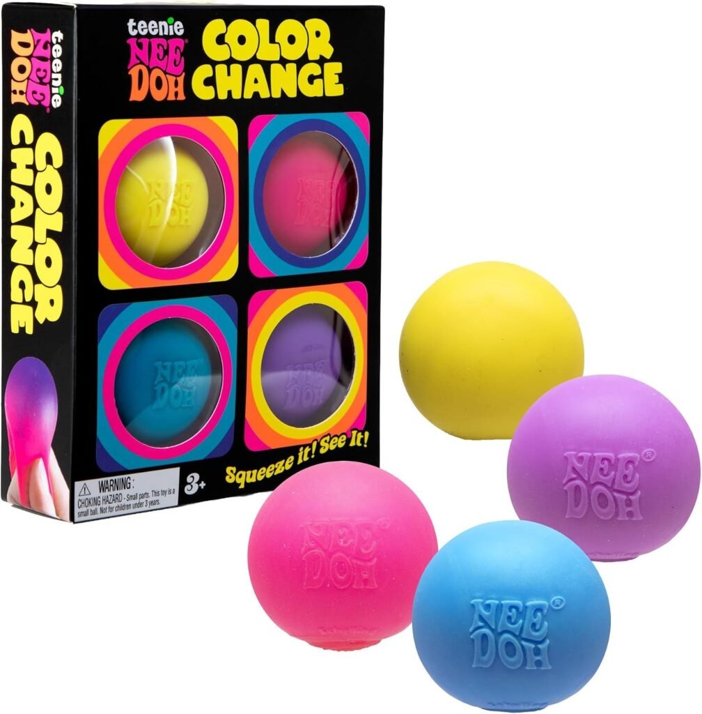 Schylling Needoh Teenie - Juguete sensorial para apretar, 4 unidades