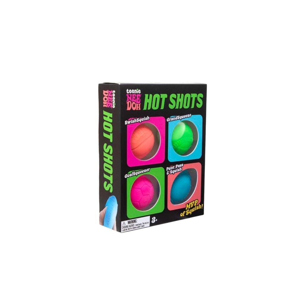 Schylling NeeDoh Hot Shot Teenie 4-Pack – 1.5 in