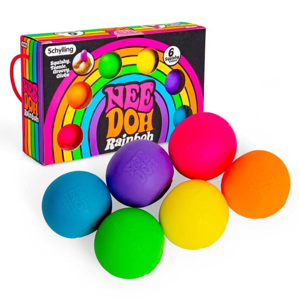 Schylling NeeDoh Rainboh Teenie 6-Pack – 1.5 in