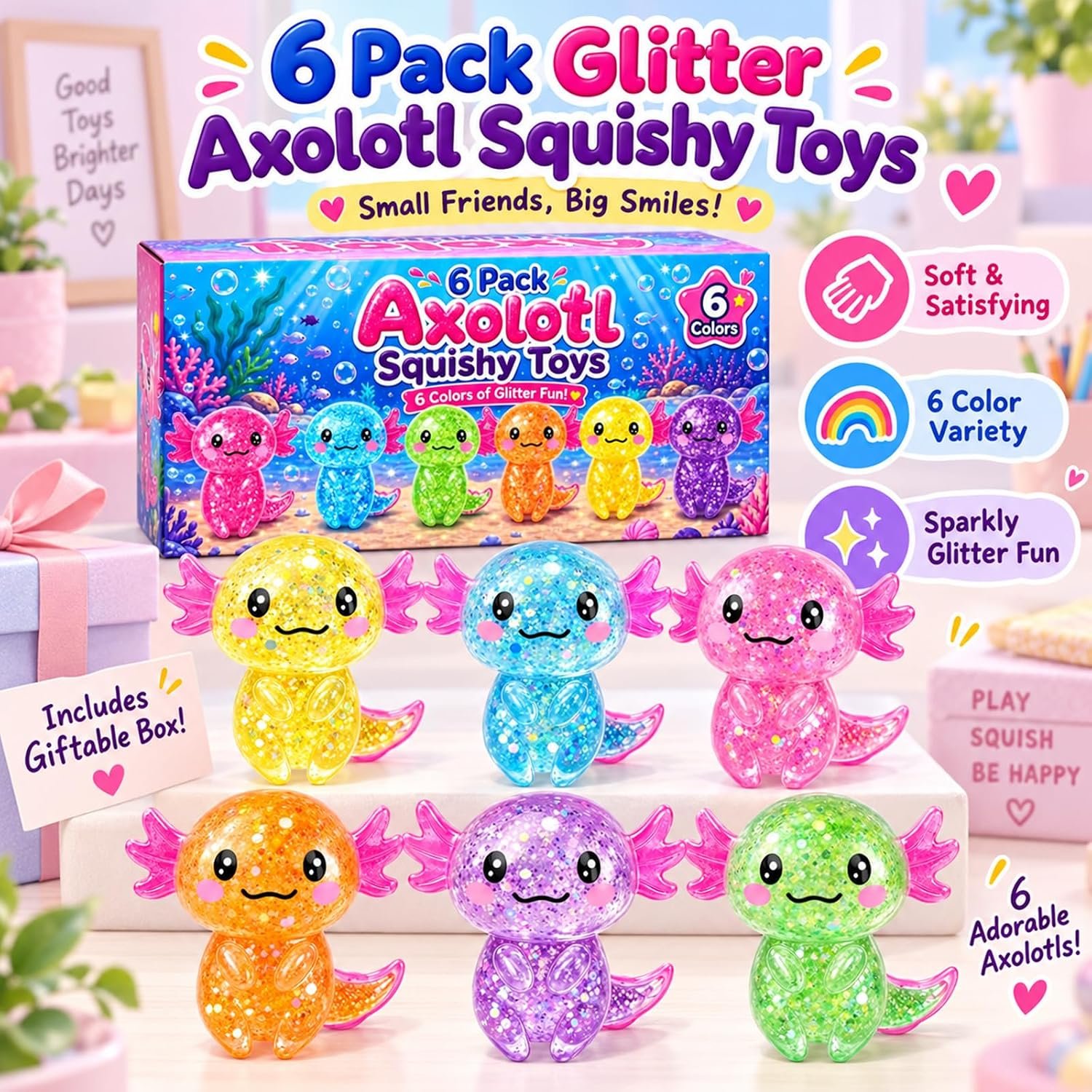 Halloween Ghost & Axolotl Squishy Toy Sets - Image 5