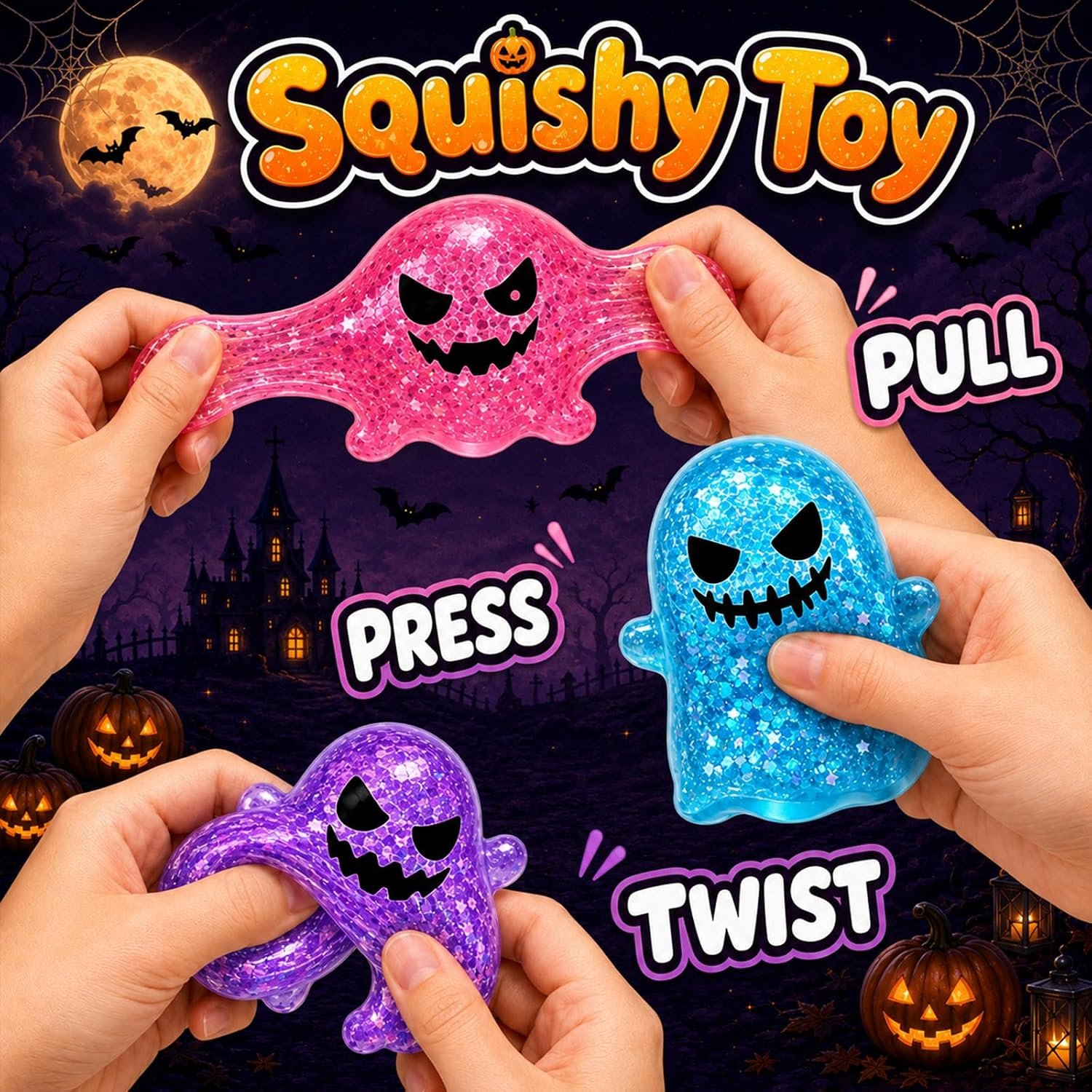 Halloween Ghost & Axolotl Squishy Toy Sets - Image 3